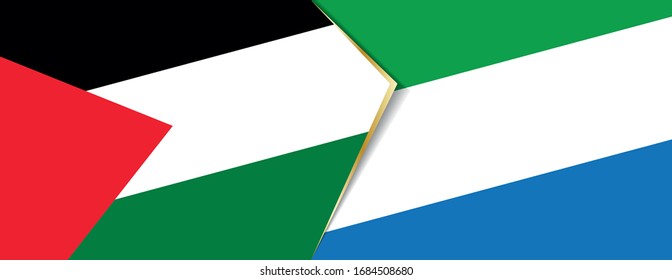 Palestine and Sierra Leone flags, two vector flags symbol of relationship or confrontation.