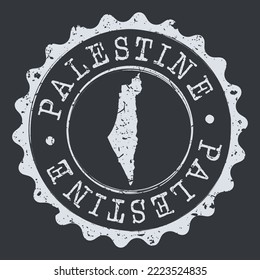 Palestine Stamp Travel Passport. Design Retro Symbol Country. Old Vintage Postmark.