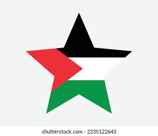 Palestine Star Flag. Palestinian Star Shape Flag. State of Palestine Country National Banner Icon Symbol Vector Flat Artwork Graphic Illustration