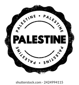 Palestine - state located in the Southern Levant region of West Asia, text concept stamp