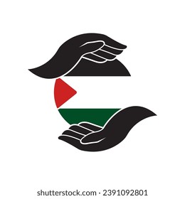 Palestine support logo icon design vector illustration,