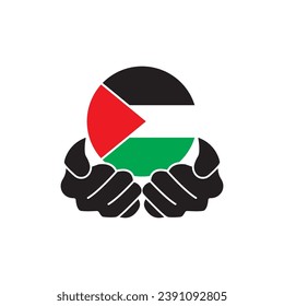Palestine support logo icon design vector illustration,