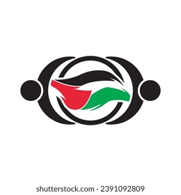 Palestine support logo icon design vector illustration,