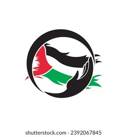 Palestine support logo icon design vector illustration,