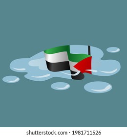 Palestine and the symbol of independence with the theme of freedom for Palestine background vector design illustration