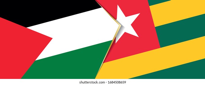 Banderas de Palestina y Togo, dos banderas vectoriales símbolo de relación o enfrentamiento.