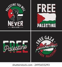 Palestine t-shirt design vector bundle.