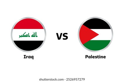 Palestine vs Iraq match isolated on white