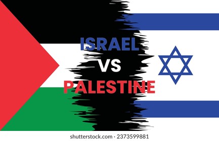 Palestine vs Israel conflict graphics with country flags