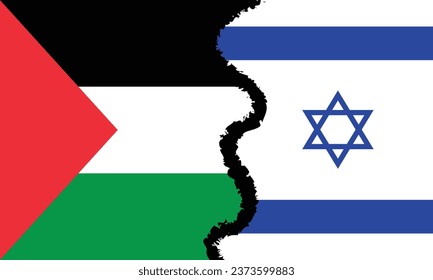 Palestine vs Israel conflict graphics with country flags