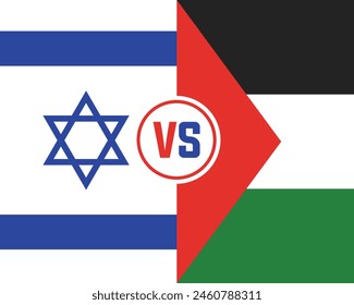 Palestine vs Israel flags vector