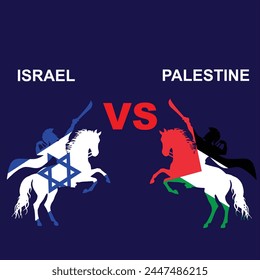 Palestine vs Israel war, crisis, country flags and fist