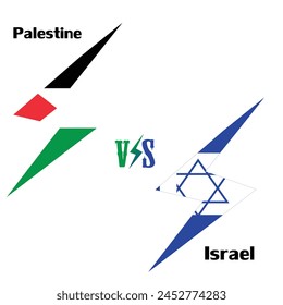 Palestine vs Israel war vector graphics. israel vs hamas, israel vs palestine conflict