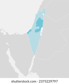 Palästinensischer Krieg (Israel, Palästina und Gazastreifen) und umliegende Länder - Karte