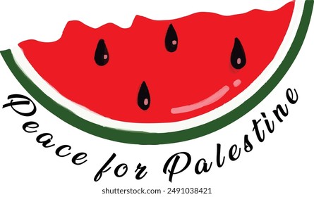 Palestine watermelon T-shirt print, peace in Palestine vector design, watermelon free Palestine 