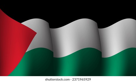 palestine waving flag background design on sunset view vector illustration suitable for poster, social media design event on palestine
