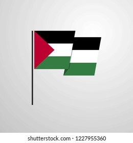 Palestine waving Flag design vector