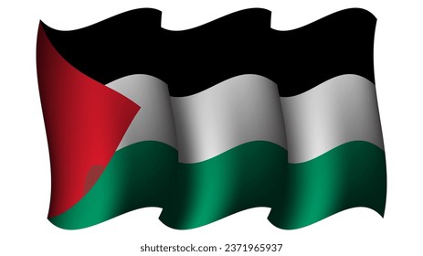 ilustración vectorial de diseño de bandera ondulada palestina adecuada para el diseño de afiches del día de fiesta o del evento en palestina