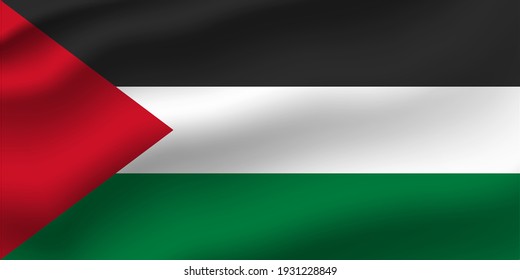 Palestine waving flag vector editable