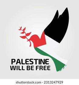 Palestine Will be Free, You will never Walk Alone - Save Gaza, Save Palestine Vector Background, Poster, Slogan, t-shirt design.