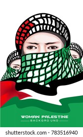 Palestine Woman Close Up Poster Design