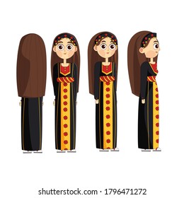 Palestinian arab kuwait girl dress