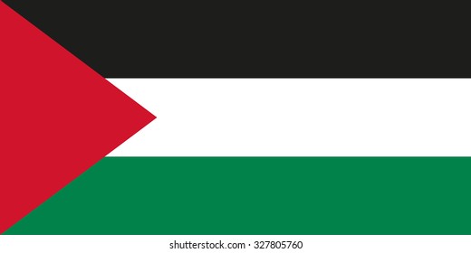 Palestinian Flag (1:2, Pan Arab Colors) Used To Represent The Palestinian People And The State Of Palestine