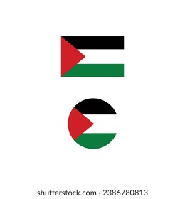 Palestinian flag logo in square and circle with blank background