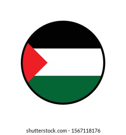 Palestinian flag round vector simple