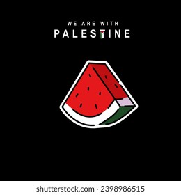 Palestinian flag and watermelon as a symbol of Palestinian resistance to the invaders