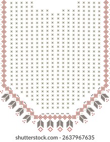 Palestinian Jordanian embroidery on traditional dress the front part 
