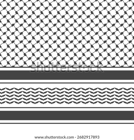 Palestinian keffiyeh. Arabic scarf. Vector illustration