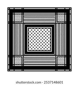 Palestinian scarf design Keffiyeh abstract checkered pattern