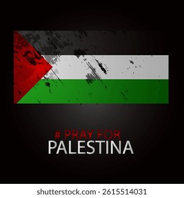 Palestinian sympathy campaign greeting card with grunge and splash effect on flag as a symbol of sympathy and silhouette city. vector illustration