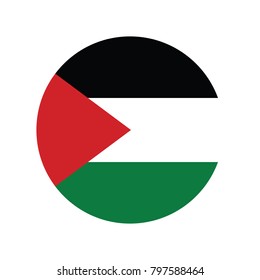 Palestinian Territories flag, official colors and proportion correctly. National Palestinian flag. Vector illustration.