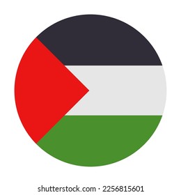 Icono plano del vector de la bandera de los territorios palestinos. Bandera aislada de la ilustración emoji de los territorios palestinos