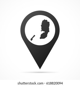 Palestinian Territories Map on location pin. Map pointer isolated on a white background.
Conceptual vector illustration.