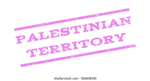 Palestinian Territory watermark stamp. Text caption between parallel lines with grunge design style. Rubber seal stamp with unclean texture. Vector violet color ink imprint on a white background.