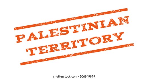 Palestinian Territory watermark stamp. Text tag between parallel lines with grunge design style. Rubber seal stamp with dirty texture. Vector orange color ink imprint on a white background.