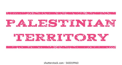 Palestinian Territory watermark stamp. Text tag between horizontal parallel lines with grunge design style. Rubber seal stamp with unclean texture. Vector pink color ink imprint on a white background.