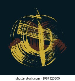 Palette art brush. Modern abstract poster paintings in the Scandinavian style. Painting for the interior. Vector illustration