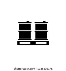 Palette Barrels Oil. Flat Vector Icon illustration. Simple black symbol on white background. Palette Barrels Oil sign design template for web and mobile UI element