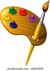 Palette with brush