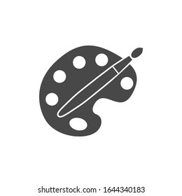 Palette with a brush. Artist's set. Simple vector icon.