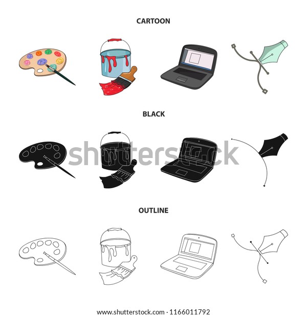 Palette Brush Bucket Paint Brush Computer Stock Vector (Royalty Free) 1166011792 Shutterstock