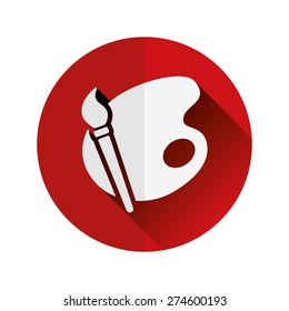 palette and brush flat icon