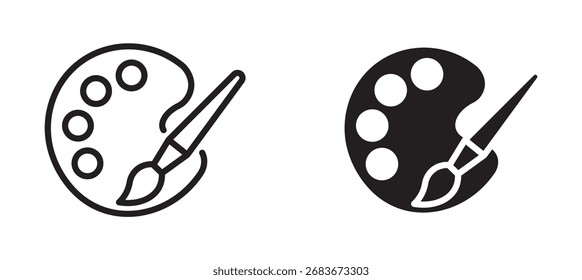 icono de paleta y pincel, Ilustración vectorial,