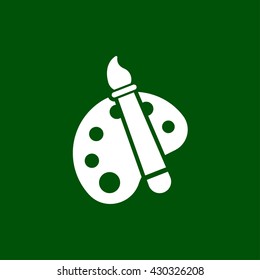 palette and brush icon. palette and brush vector illustration