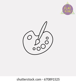 palette with a brush line icon