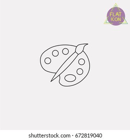 palette with brush line icon
